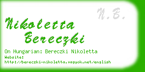 nikoletta bereczki business card